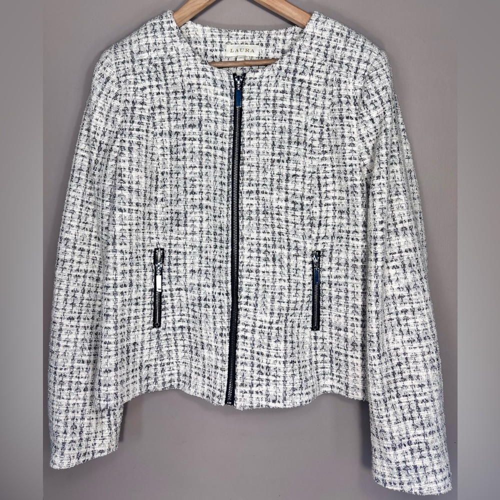 LAURA Zip Tweed Blazer